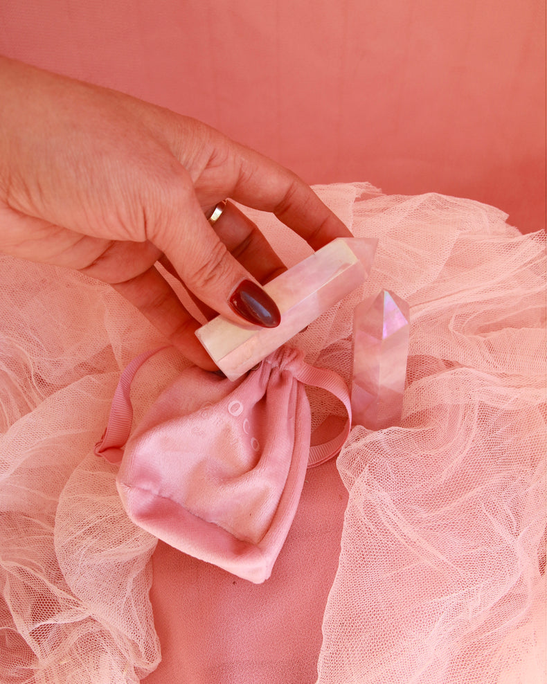 Angel Aura Rose Quartz Point