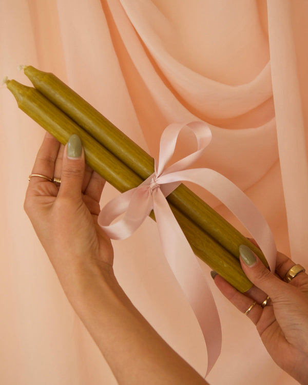 Taper Candle Pair + Holders image 1