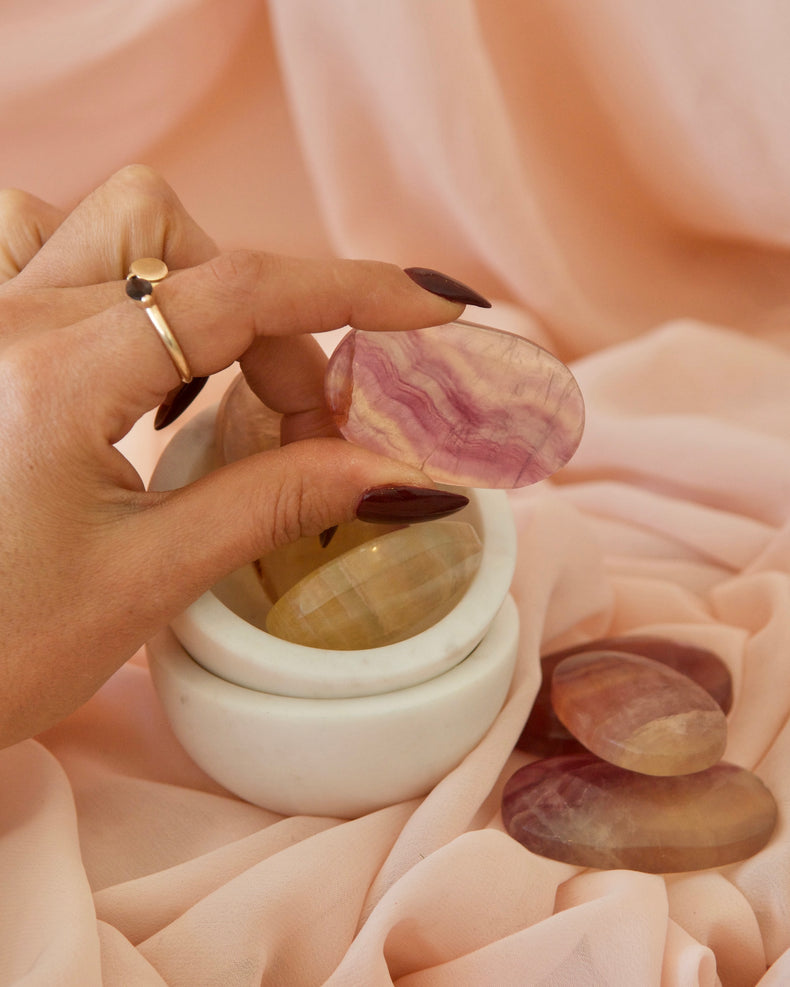 Rainbow Fluorite Worry Stone